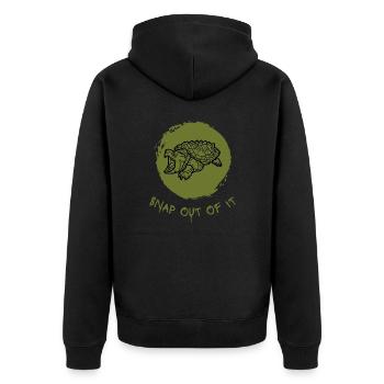 Snap out of it.. - Unisex Premium Organic Zip Hoodie - black - Back - Nico (187cm)