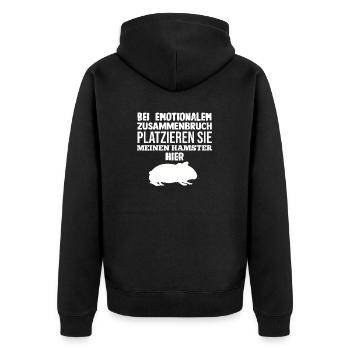 Nagetier Hamsterbesitzer Hamster - Unisex Premium Bio Zip Hoodie - Schwarz - Hinten - Nico (187cm)