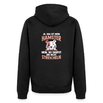 Nagetier Hamsterbesitzer Hamster - Unisex Premium Bio Zip Hoodie - Schwarz - Hinten - Nico (187cm)