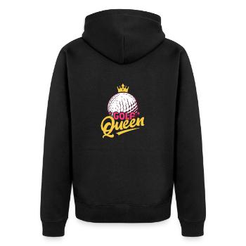 Golf Queen Golfing Par Tee - Unisex Premium Organic Zip Hoodie - black - Back - Nico (187cm)