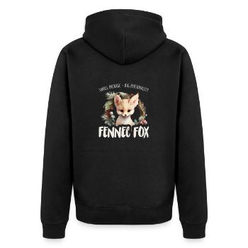 Sweet Desert Fox Gift For Girls Kids - Unisex Premium Organic Zip Hoodie - black - Back - Nico (187cm)