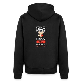 Sweet Desert Fox Gift For Girls Kids - Unisex Premium Organic Zip Hoodie - black - Back - Nico (187cm)