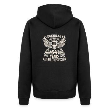 A legend turns 64 Birthday shirt for special day - Unisex Premium Organic Zip Hoodie - black - Back - Nico (187cm)