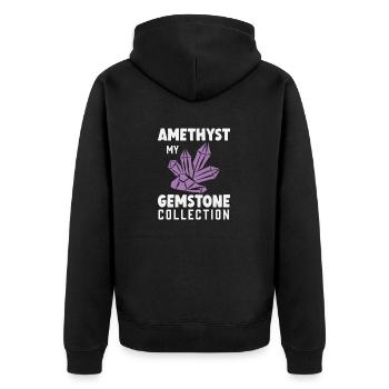 Amethyst My Gemstone Collection Collect from - Unisex Premium Organic Zip Hoodie - black - Back - Nico (187cm)