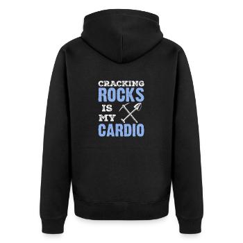 Ores Collecting minerals and precious stones - Unisex Premium Organic Zip Hoodie - black - Back - Nico (187cm)