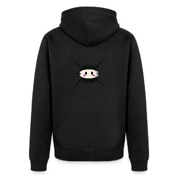 Seeigel mit Stacheln Kawaii - Unisex Premium Bio Zip Hoodie - Schwarz - Hinten - Nico (187cm)