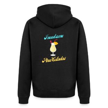 I need some Pina Colada geschenke trinken Party - Unisex Premium Bio Zip Hoodie - Schwarz - Hinten - Nico (187cm)