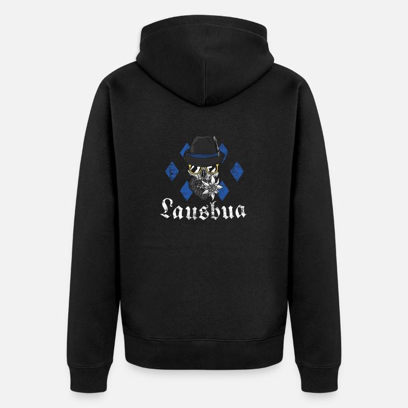Lausbua bleu bavarois - Veste à capuche bio Premium Unisexe - noir