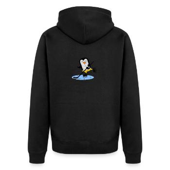 Penguin joue au hockey sur glace avec la rondelle - Veste à capuche bio Premium Unisexe - noir - Dos - Nico (187cm)