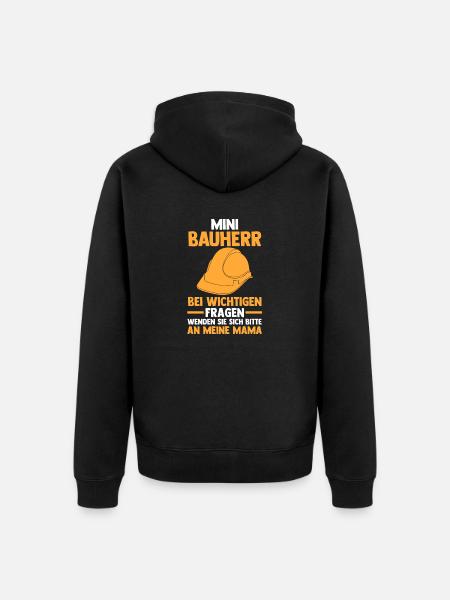 Baustellen Bauherr - Unisex Premium Bio Zip Hoodie - Schwarz
