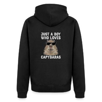 Rongeur Capybara - Veste à capuche bio Premium Unisexe - noir - Dos - Nico (187cm)