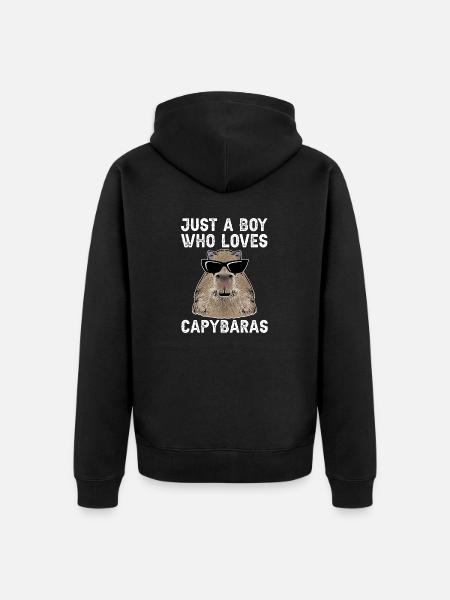 Capybara Nagetier - Unisex Premium Bio Zip Hoodie - Schwarz