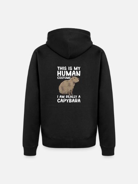 Capybara rodent - Unisex Premium Organic Zip Hoodie - black