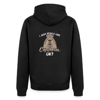 Rongeur Capybara - Veste à capuche bio Premium Unisexe - noir - Dos - Nico (187cm)
