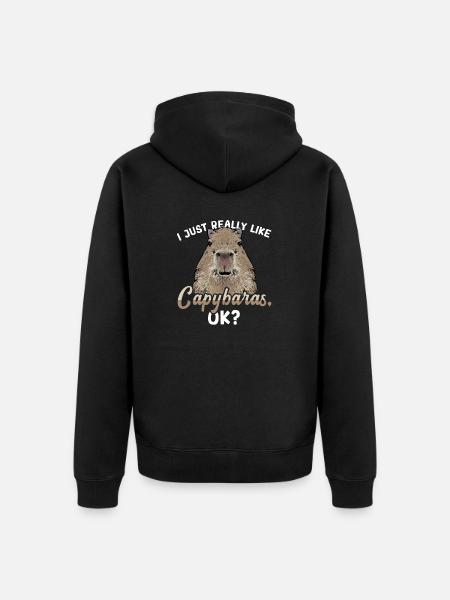Capybara rodent - Unisex Premium Organic Zip Hoodie - black