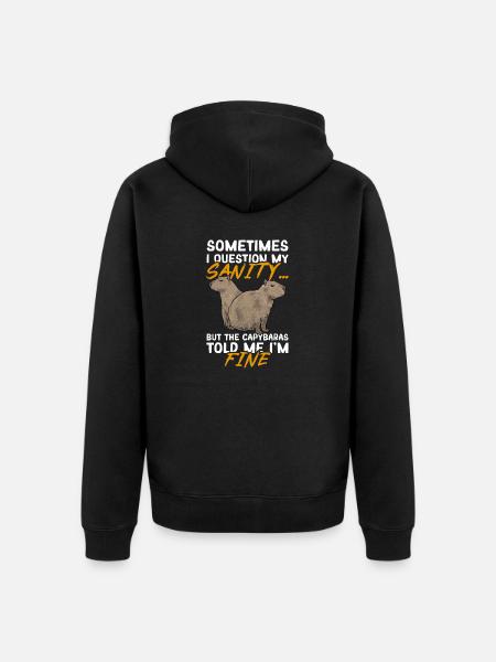 Capybara rodent - Unisex Premium Organic Zip Hoodie - black