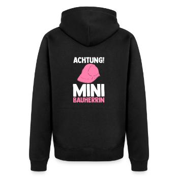 Bauherrin - Unisex Premium Bio Zip Hoodie - Schwarz - Hinten - Nico (187cm)