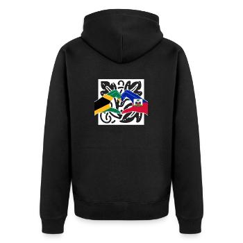 Haiti Haitian Jamaica Combination I Gift - Unisex Premium Organic Zip Hoodie - black - Back - Nico (187cm)