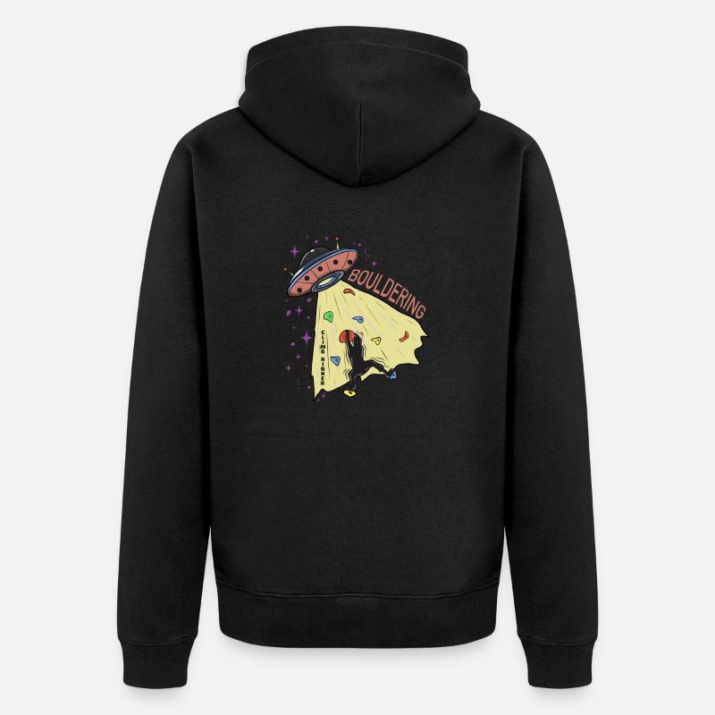 Bouldering 3 - Unisex Premium Bio Zip Hoodie - Schwarz