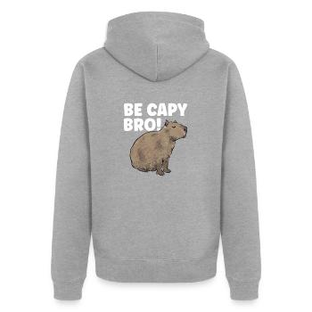 Rongeur Capybara - Veste à capuche bio Premium Unisexe - gris chiné - Dos - Nico (187cm)