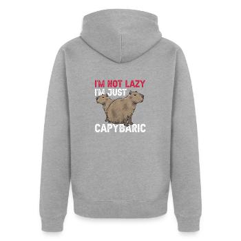 Rongeur Capybara - Veste à capuche bio Premium Unisexe - gris chiné - Dos - Nico (187cm)