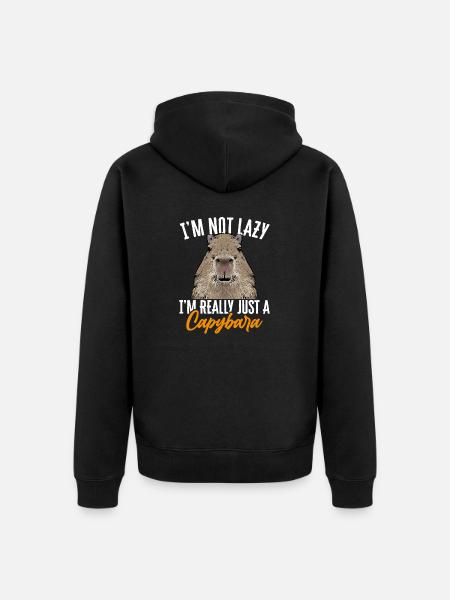 Capybara rodent - Unisex Premium Organic Zip Hoodie - black