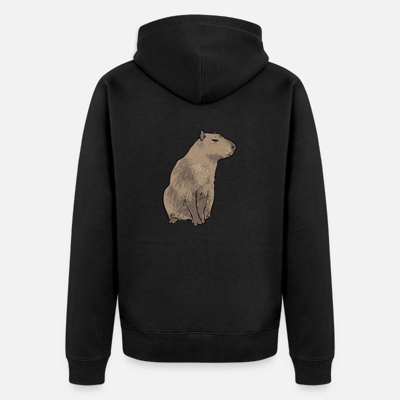 Rongeur Capybara - Veste à capuche bio Premium Unisexe - noir