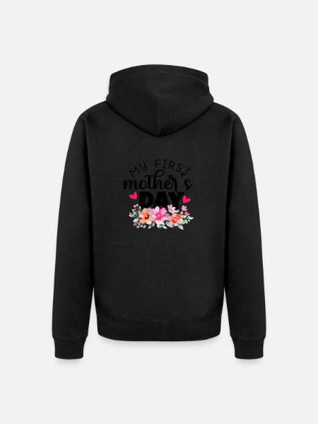 my first motners day - Unisex Premium Organic Zip Hoodie - black