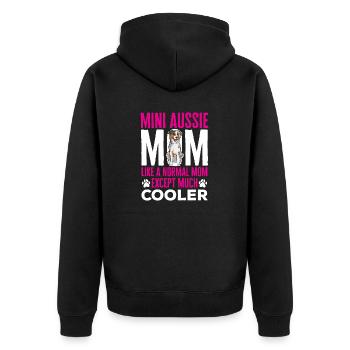 Miniature Australian Shepherd - Unisex Premium Bio Zip Hoodie - Schwarz - Hinten - Nico (187cm)