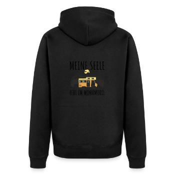 Wohnwagen Wohnmobil Camping Spruch - Unisex Premium Bio Zip Hoodie - Schwarz - Hinten - Nico (187cm)