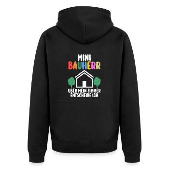 Dinosaurier Bagger Bauherr - Unisex Premium Bio Zip Hoodie - Schwarz - Hinten - Nico (187cm)