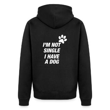 Dog Hund - Unisex Premium Organic Zip Hoodie - black - Back - Nico (187cm)