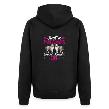 Miniature Australian Shepherd - Unisex Premium Organic Zip Hoodie - black - Back - Nico (187cm)