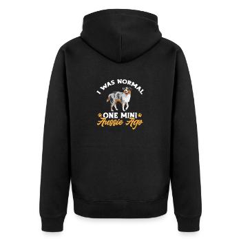 Miniature Australian Shepherd - Unisex Premium Organic Zip Hoodie - black - Back - Nico (187cm)