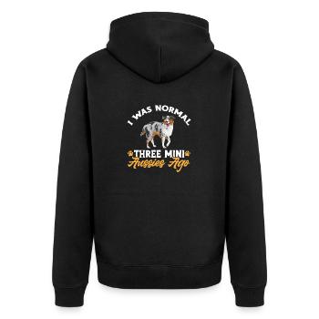 Miniature Australian Shepherd - Unisex Premium Bio Zip Hoodie - Schwarz - Hinten - Nico (187cm)