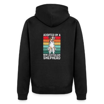 Miniature Australian Shepherd - Unisex Premium Bio Zip Hoodie - Schwarz - Hinten - Nico (187cm)