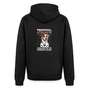 Miniature Australian Shepherd - Unisex Premium Organic Zip Hoodie - black - Back - Nico (187cm)