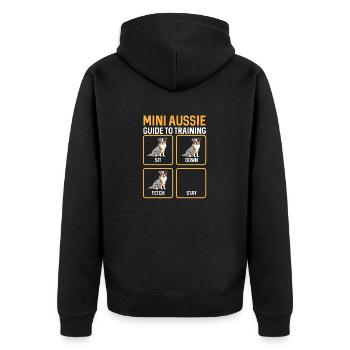 Miniature Australian Shepherd - Unisex Premium Organic Zip Hoodie - black - Back - Nico (187cm)