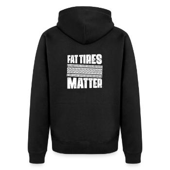 Fat Tires Matter Retro Classic Cars - Unisex Premium Bio Zip Hoodie - Schwarz - Hinten - Nico (187cm)