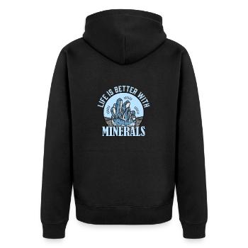 La vie est meilleure avec la collecte de minéraux - Veste à capuche bio Premium Unisexe - noir - Dos - Nico (187cm)