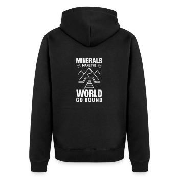 Mineralien Machen Die Welt Rund Erze Sammeln - Unisex Premium Bio Zip Hoodie - Schwarz - Hinten - Nico (187cm)