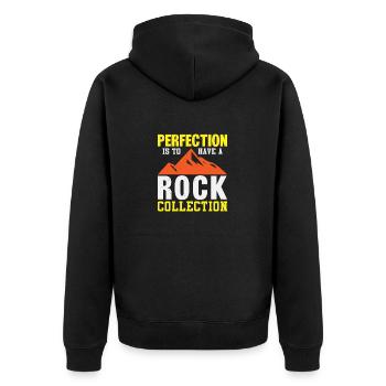 Perfection is having a stone collection - Unisex Premium Organic Zip Hoodie - black - Back - Nico (187cm)