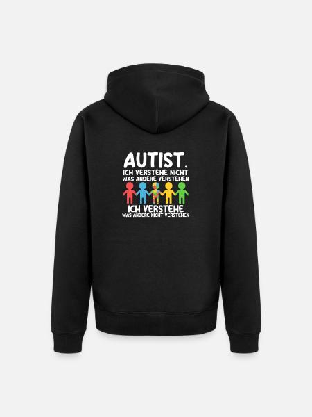 Autismus Autist Autisten - Unisex Premium Bio Zip Hoodie - Schwarz