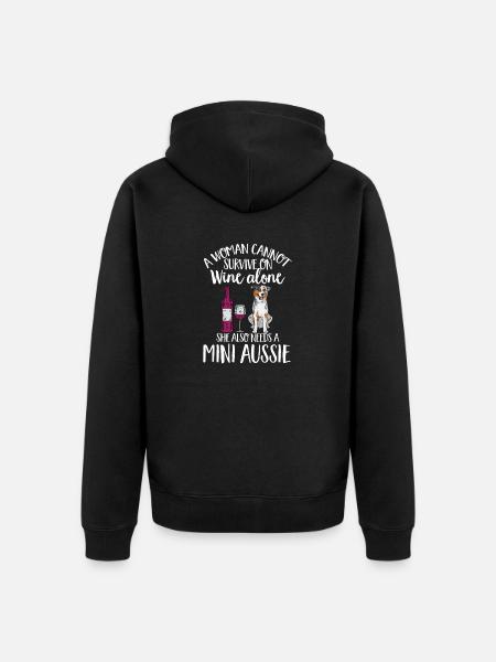 Miniature Australian Shepherd - Unisex Premium Organic Zip Hoodie - black