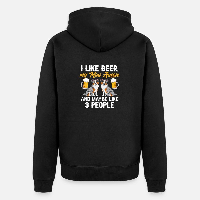 Miniature Australian Shepherd - Unisex Premium Organic Zip Hoodie - black