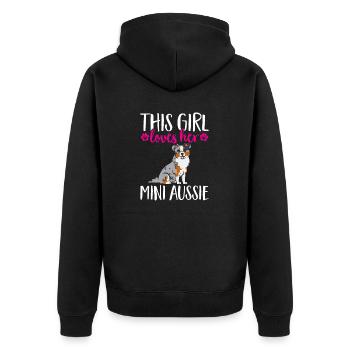 Miniature Australian Shepherd - Unisex Premium Organic Zip Hoodie - black - Back - Nico (187cm)