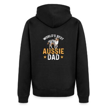 Miniature Australian Shepherd - Unisex Premium Organic Zip Hoodie - black - Back - Nico (187cm)