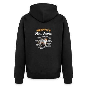 Miniature Australian Shepherd - Unisex Premium Organic Zip Hoodie - black - Back - Nico (187cm)