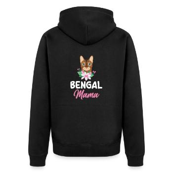 Katze Bengalkatze - Unisex Premium Bio Zip Hoodie - Schwarz - Hinten - Nico (187cm)