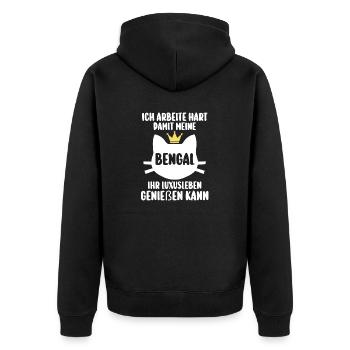 Katze Bengalkatze - Unisex Premium Bio Zip Hoodie - Schwarz - Hinten - Nico (187cm)
